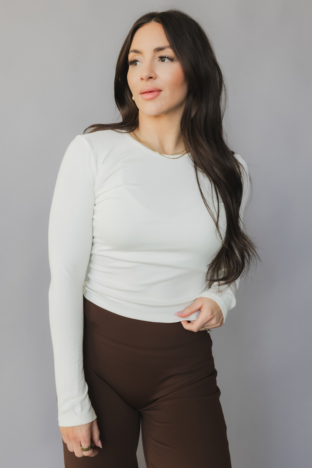 Ribbed Long Sleeve *Ruched