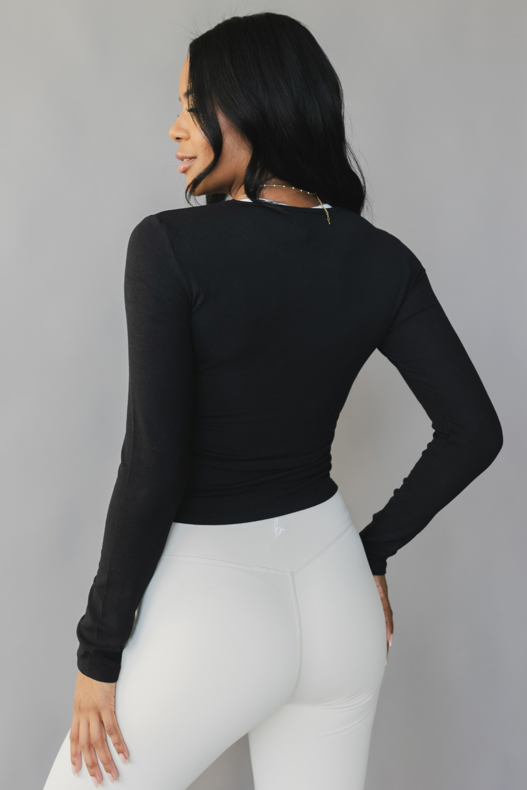 Ribbed Long Sleeve *Ruched