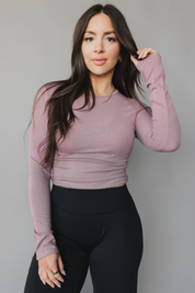 Ribbed Long Sleeve *Ruched