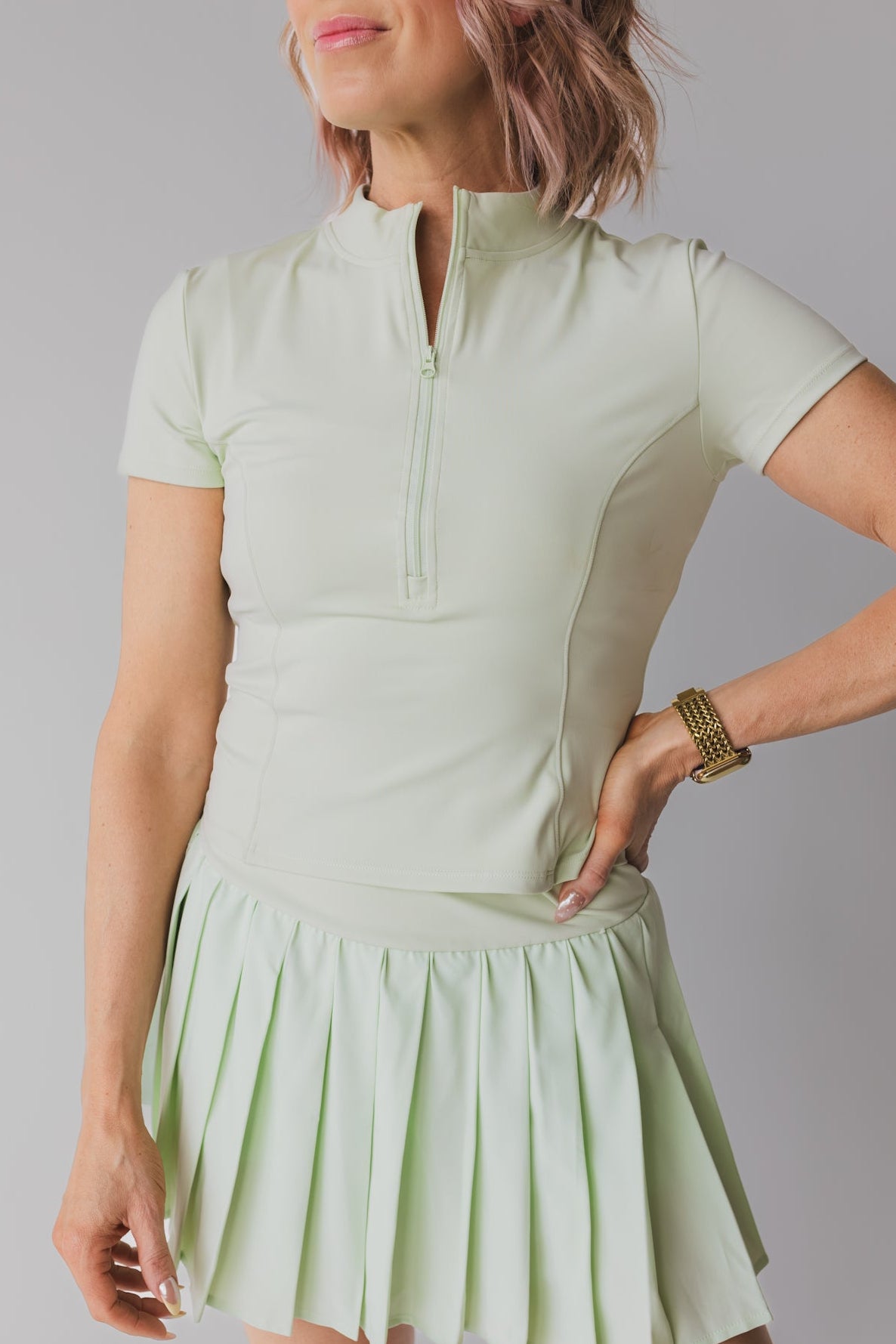 Mock Neck Zip
